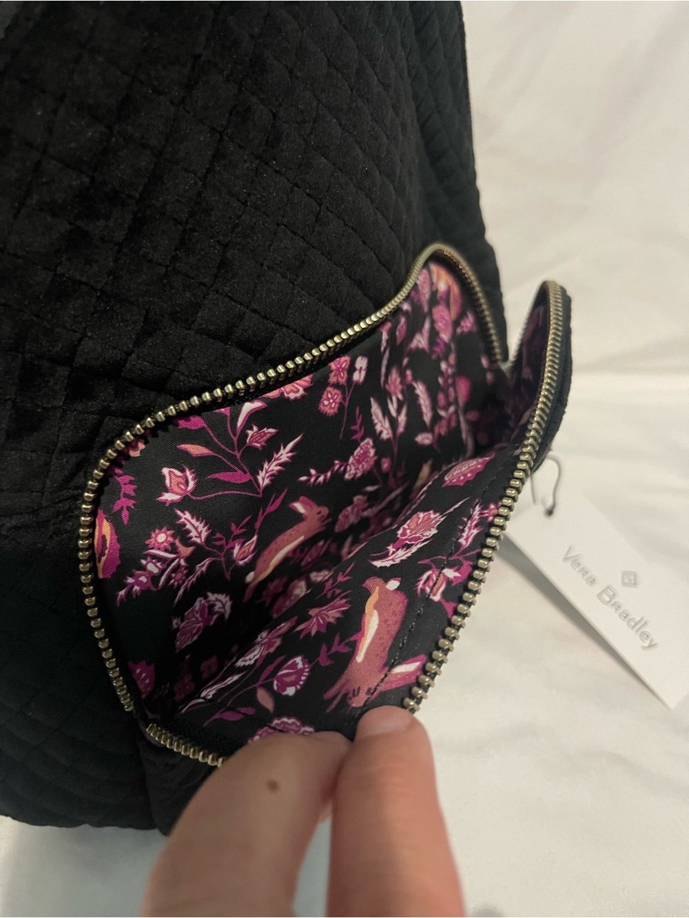Vera Bradley Iconic Black Quilted Mini Backpack NWT - Picture 3 of 7